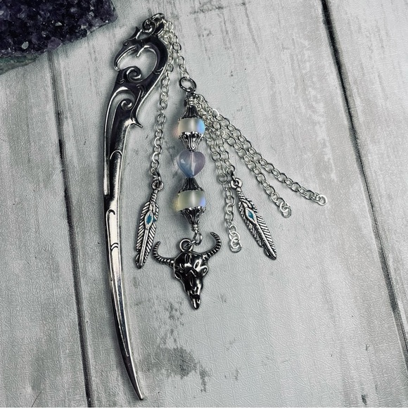 Artisan Moonstone Boho Hand Crafted Hairpin - Picture 8 of 14